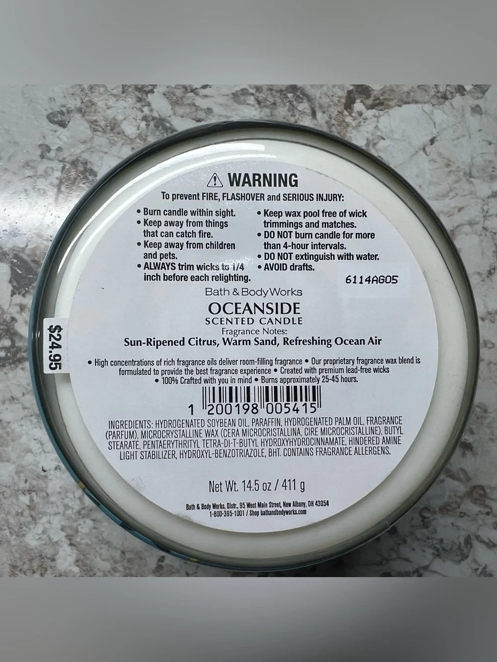 Bath & Body Works 3-Wick candles — NEW Morning Rainstorm and LIKE NEW Oceanside
